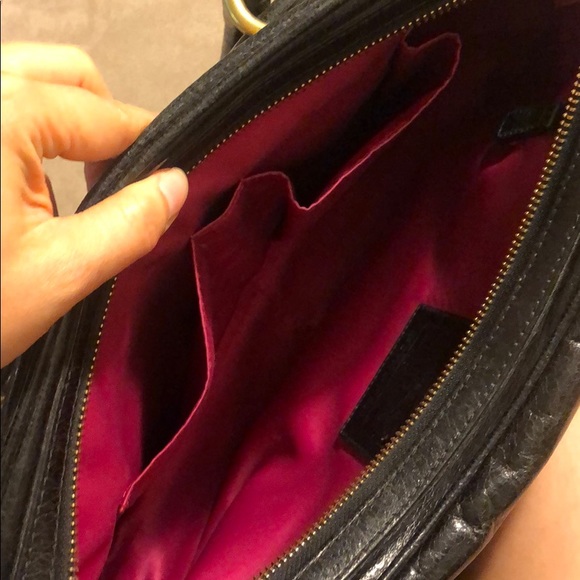 🎉🥳 HP!! Coach poppy satchel bag black with pink lining - Picture 15 of 16